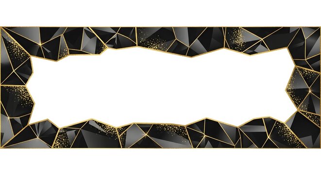 Luxury Black and Gold Geometric Border Frame