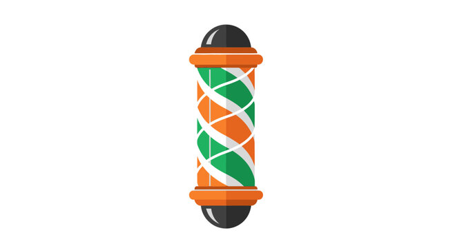 Barber Pole Icon Flat Design Vector Illustration Isolated on White Background