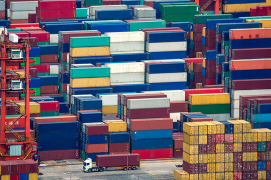 container cargo freight containers in Hong Kong