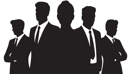 Silhouette of five men in suits a classic and striking visual composition © MdSafi