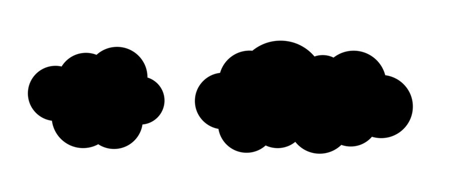 Black cloud icon, weather symbol