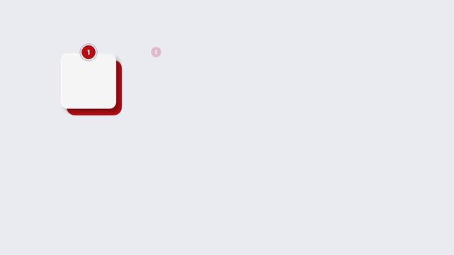 animated video of business infographics rectangle shape with multi color label on white background, 10 steps  for workflow, presentation, 4k animation