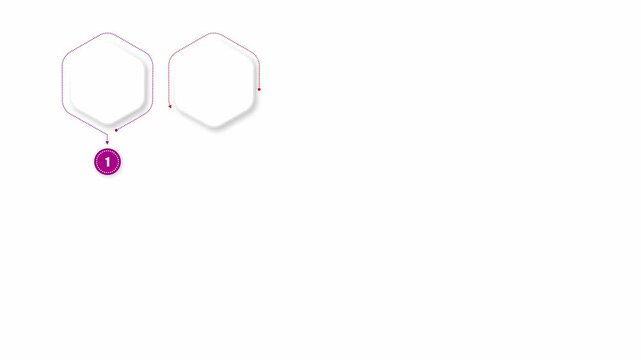 animated video of business infographics hexagonal shape with multi color label on white background, 10 steps  for workflow, presentation, 4k animation