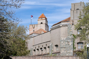 Fototapeta premium The historical architecture of Belgrade Fortress inside Kelemegdan Park overlooking the Danube and Sava Rivers, Serbia.