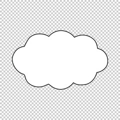 Obraz premium Minimalist cloud shape outline illustration