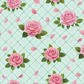 seamless pattern vector design with floral and plant element