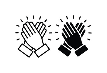 Obraz premium Clapping hands icon set for applause and celebration with clapping