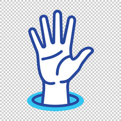 Obraz premium Hand in blue glove