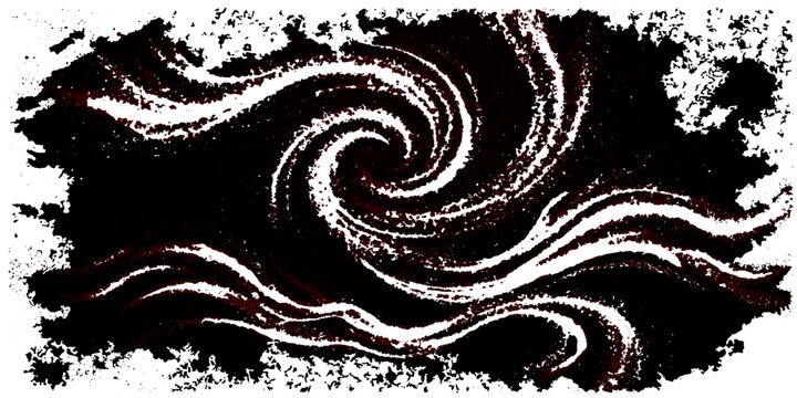 Abstract Black and White Floral Swirl Pattern Background Design