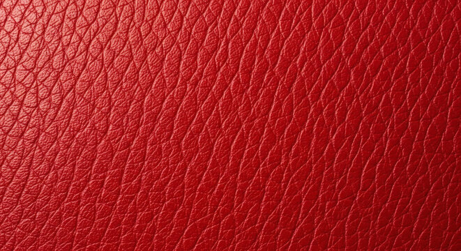 Vibrant red leather texture background with detailed grain
