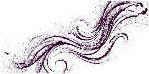 Abstract black and white vector background featuring a vintage floral pattern with ornate swirls and spiral leaf elements in a stylish nature-inspired illustration © ELIUS AHAMMED