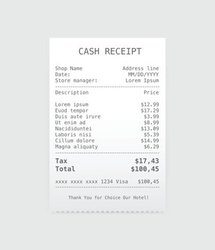 receipt bill vector