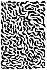 Fototapeta premium Abstract black ink brush stroke wavy seamless background pattern