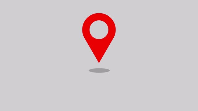 GPS location map pointer animation on transparent background, Pin map location icon sign animated with alpha channel.