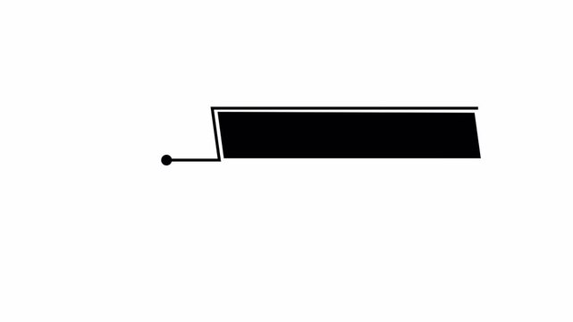 Minimalist callout Hud element for custom text animation on transparent background.