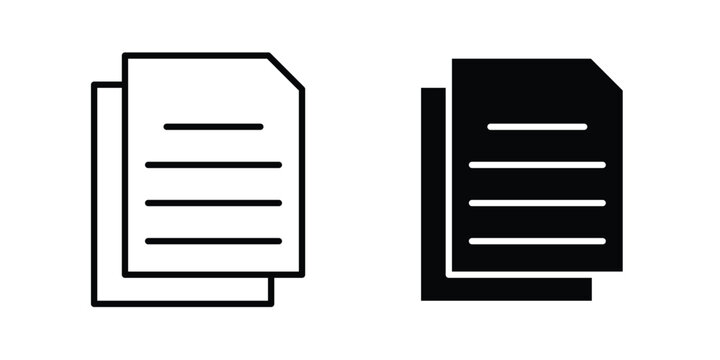 Documents icon pack in line art and flat design style