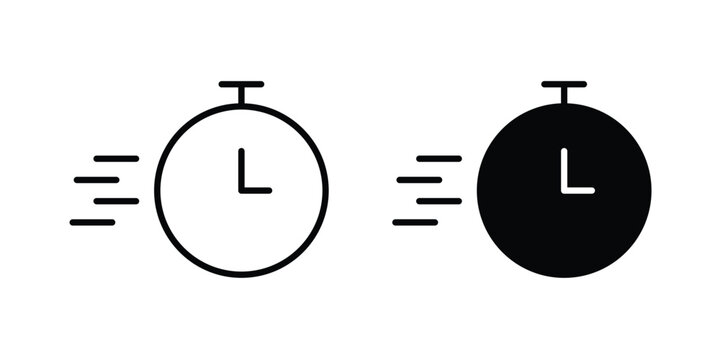 Express icon pack in line art and flat design style