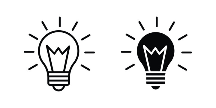 Inspiration icon pack in line art and flat design style