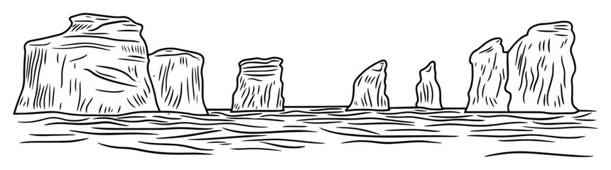 twelve apostles australia coast rock sketch © Mago