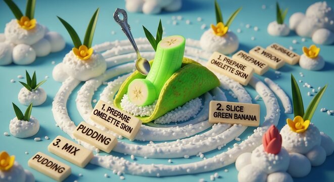 Banana omelette recipe composition