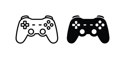Video Game Controller Icons, Digital Gaming Input Devices, Entertainment Technology Symbols, Vector Graphics © Sazzad