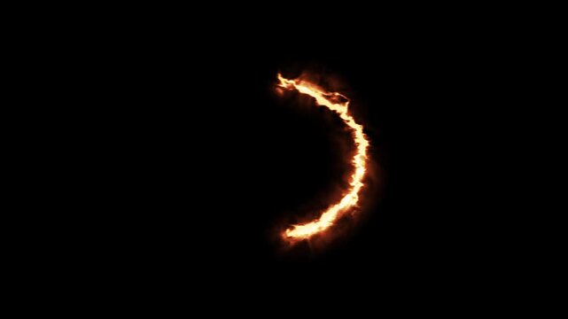 Fiery burning number zero glow with hot red flames in an abstract font, displaying a blazing heat and flammable energy symbol