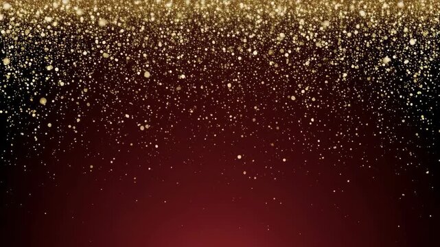 elegant burgundy background with golden bokeh lights and glittering confetti for celebrations 
