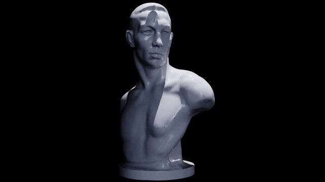 3 Sculpture of Boxer Emil Andreasen Made with 3D render not AI
