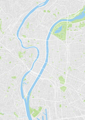 Fototapeta premium City map Lyon, color detailed plan, vector illustration
