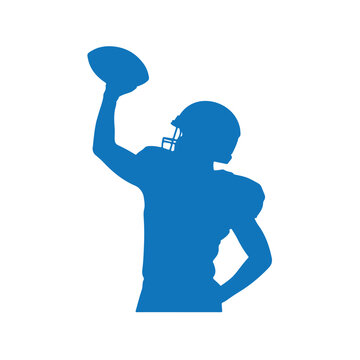 silhouette of a ragby player