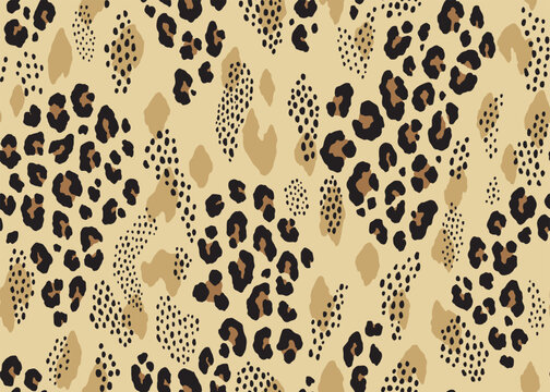 Abstract leopard cheetah mix skin seamless pattern design background. Animal print vector illustration wallpaper. Wildlife fur skin design illustration for web, home decor, fashion, surface, graphic d