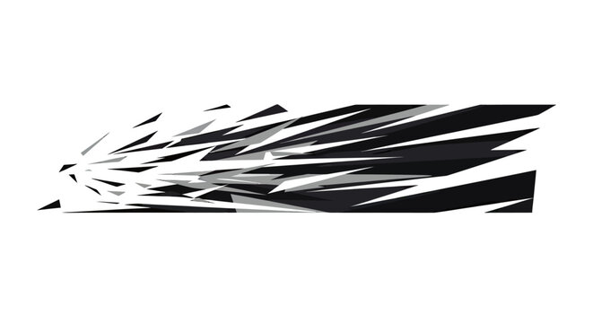 Black fragmented geometric vinyl wrap decal design.
