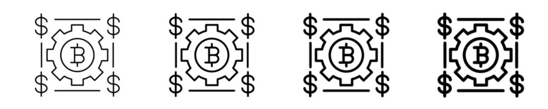 Crypto Finance Icon Set Different Style Collection