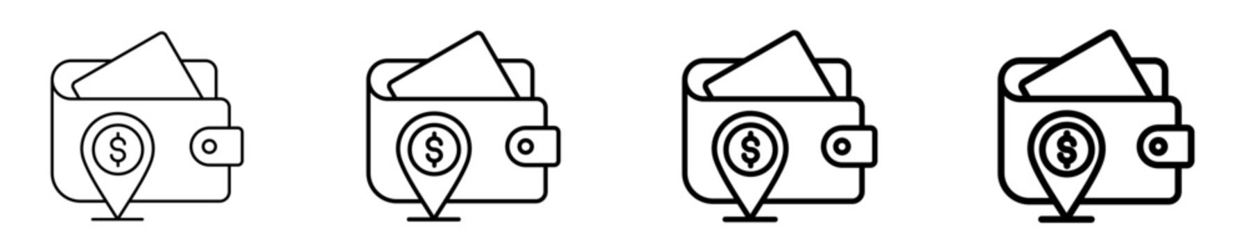 Digital Wallet Icon Set Different Style Collection