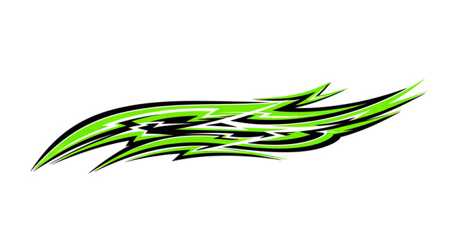 Lime green and black organic tribal flame wrap.