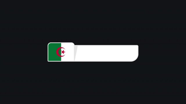 Algeria flag sports lower third animation, 4K motion graphic