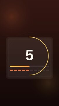 preload timer for retail campaigns. 10-second vertical 4K motion graphic, warm dark theme, seconds display. Clean stock footage for social media, advert