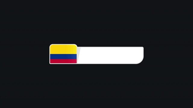 Colombia flag sports lower third animation, 4K motion graphic