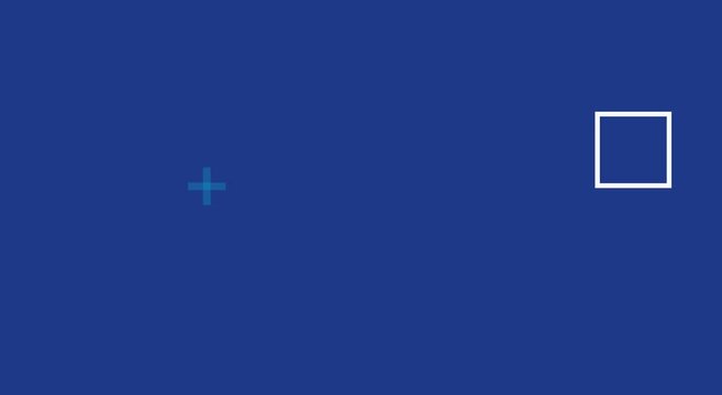 Minimalist geometric motion with floating square and plus sign animation
