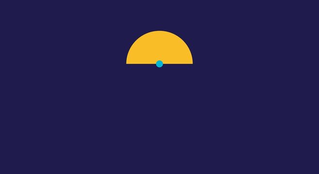 Minimalist geometric motion with rotating semicircle and dot animation