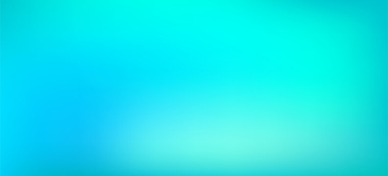 Bright turquoise gradient background. Vibrant fluid teal color backdrop. Abstract smooth fresh mint wallpaper. Blur vivid blue green marine concept texture for banner, poster, brochure. Vector