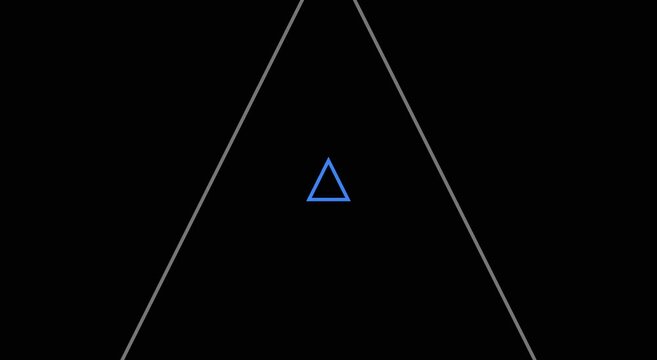 Minimalist geometric triangle animation with pulsing blue lines effect animation
