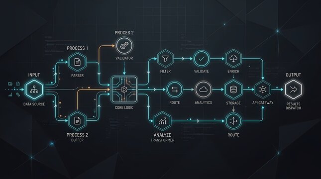 Conceptual diagram illustrating digital signal processing workflow with analog and digital stages.
