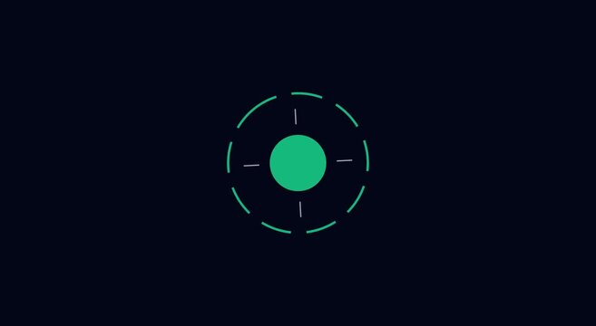 Minimalist green circular loading spinner animation on dark animation background