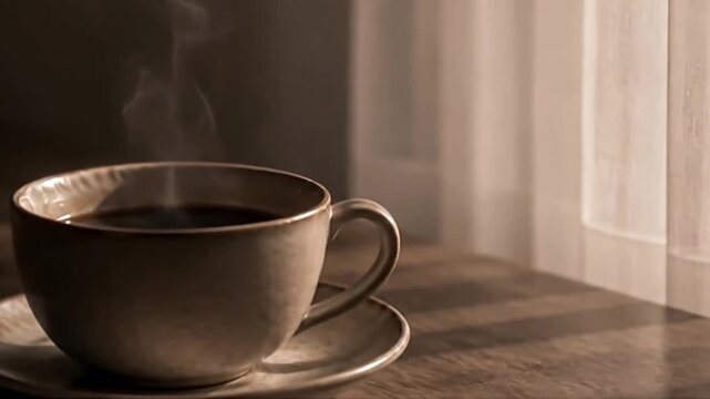 Gentle Coffee Steam Loop Background