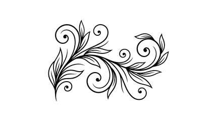 Fototapeta premium Ornate leafy branch with swirling tendrils.
