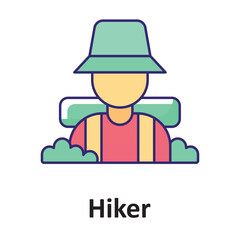 Obraz premium Hiker Vector Icon which can easily modify or edit