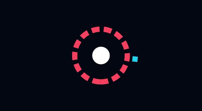Minimalist loading spinner animation with rotating square and circle animation