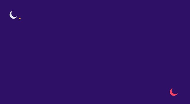 Minimalist moon phases animation on deep purple animation background for