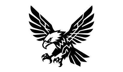Fototapeta premium Flying Eagle Mascot Silhouette Logo Illustration
